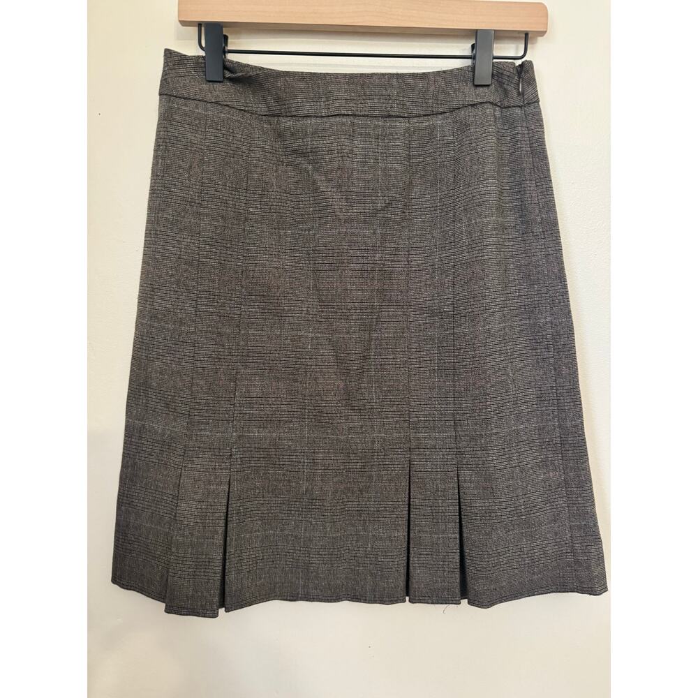 Pleated Brown Plaid Skirt Size 4 Apt 9 Preppy Career